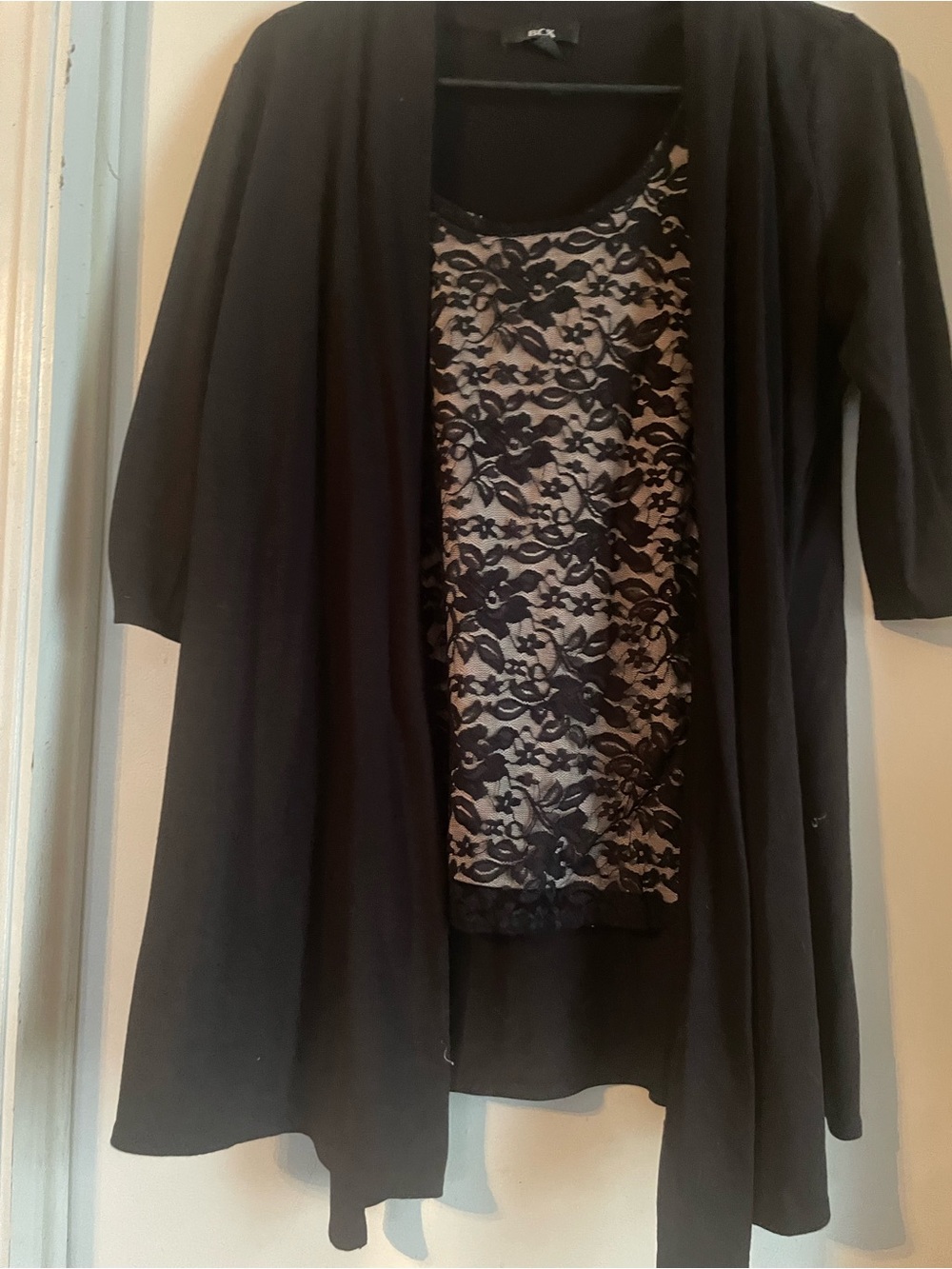 BCX Black Knit Top with Branded Tag